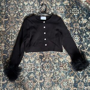 Daily sleeper cardigan with feather sleeves